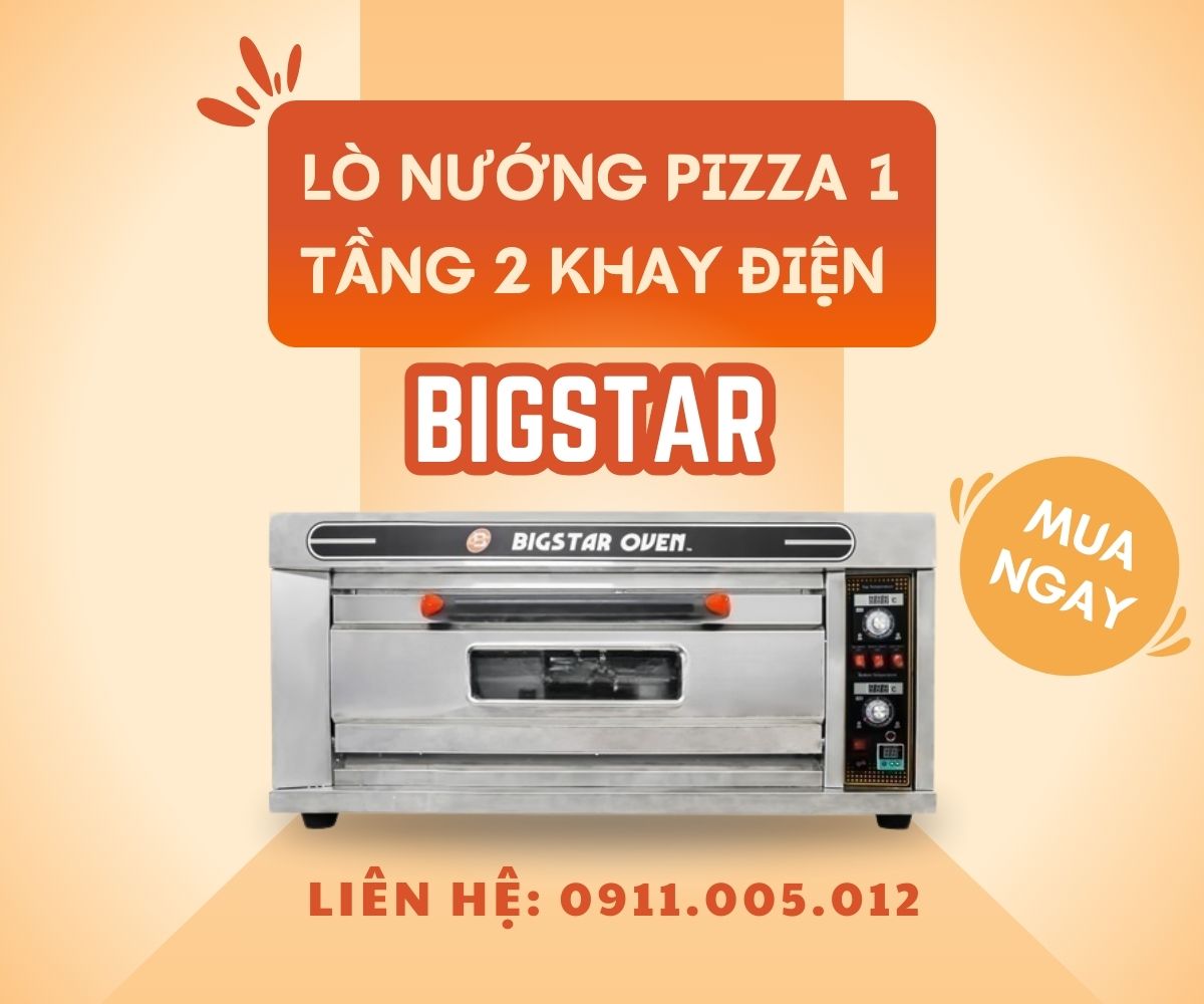 Lò nướng pizza 1 tầng 2 khay điện BigStar