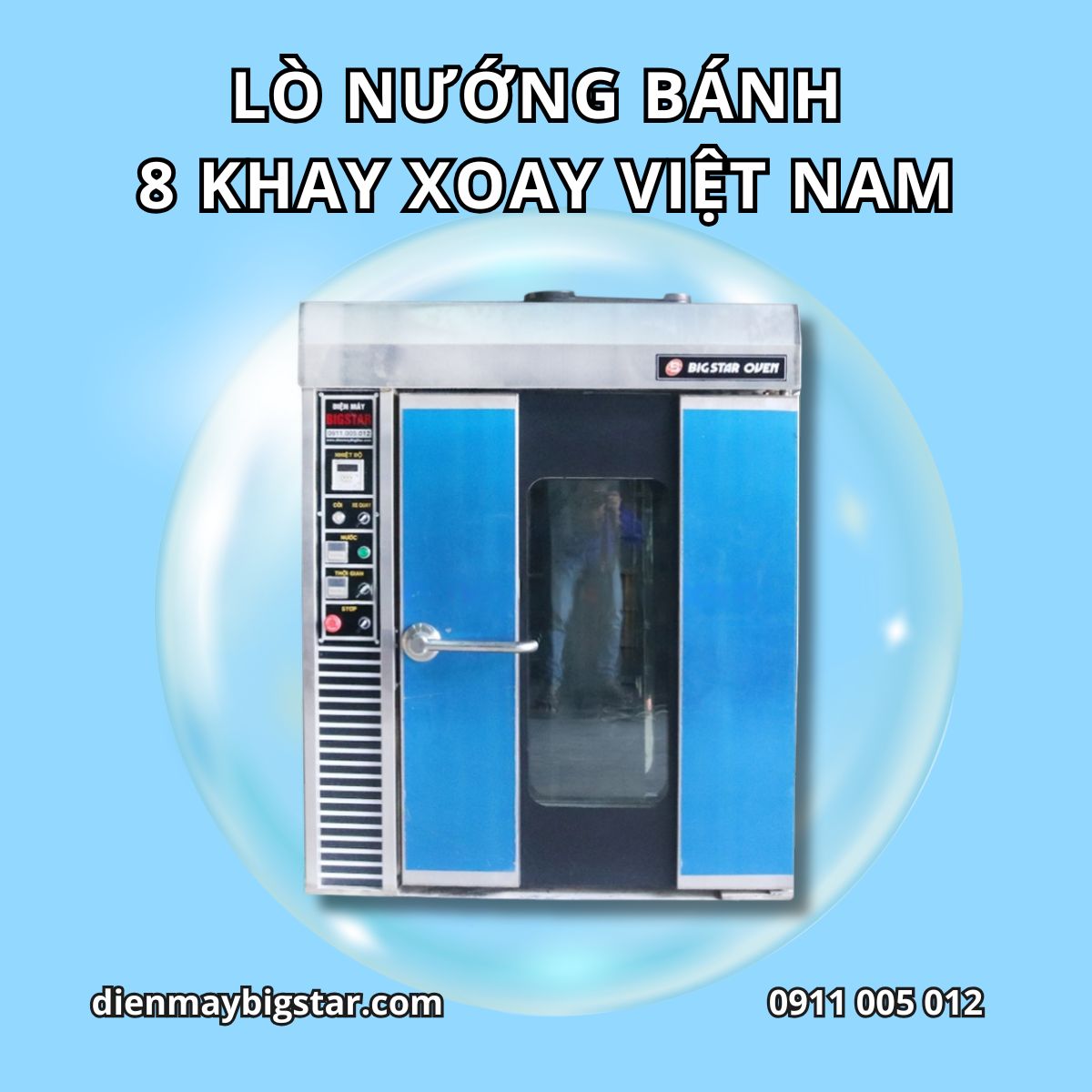 Lò nướng bánh 8 khay xoay Việt Nam