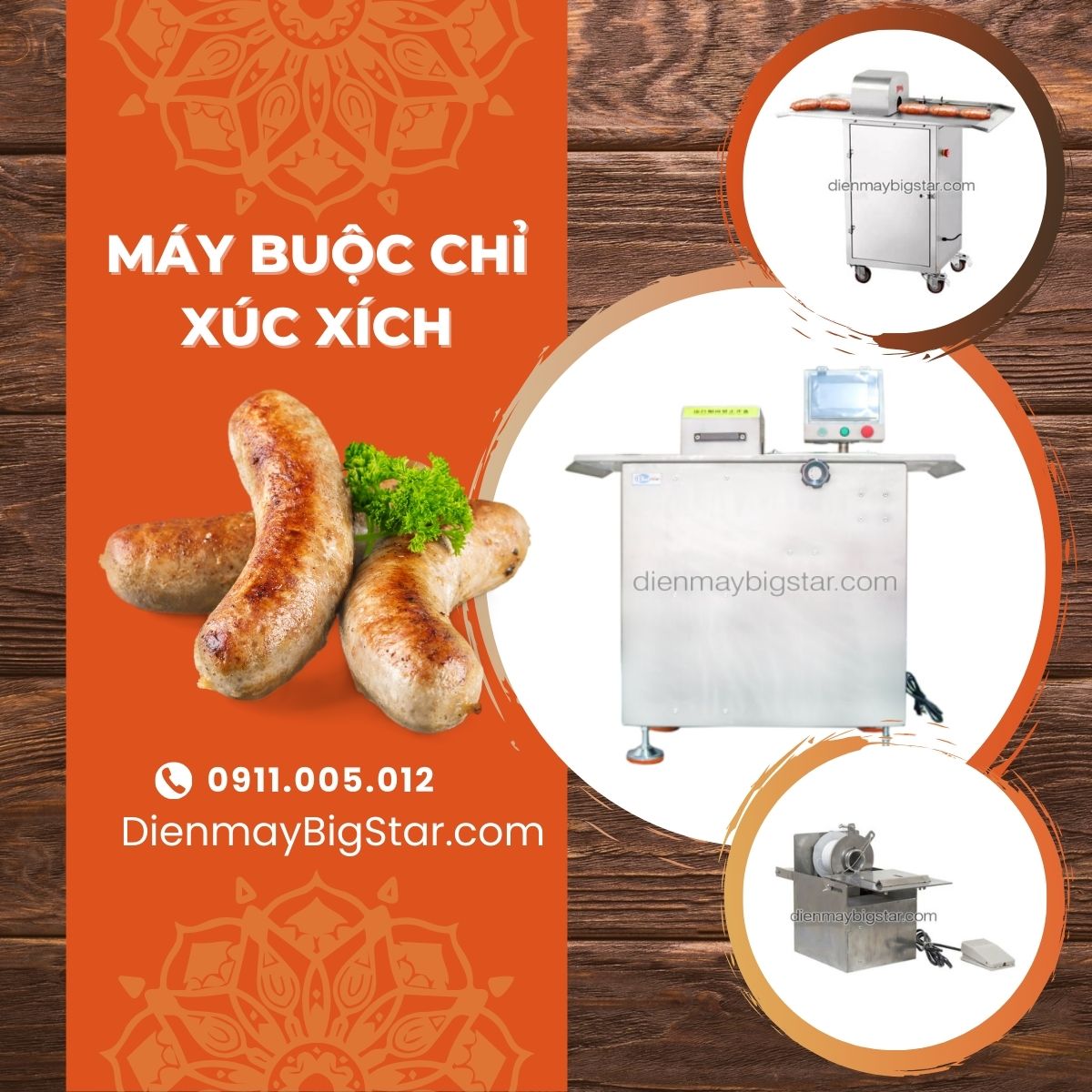 máy buộc chỉ xúc xích