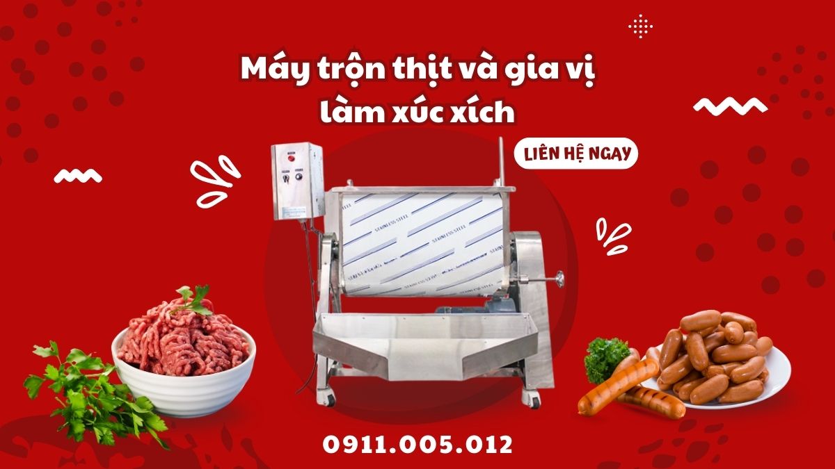 Máy trộn thịt và gia vị làm xúc xích